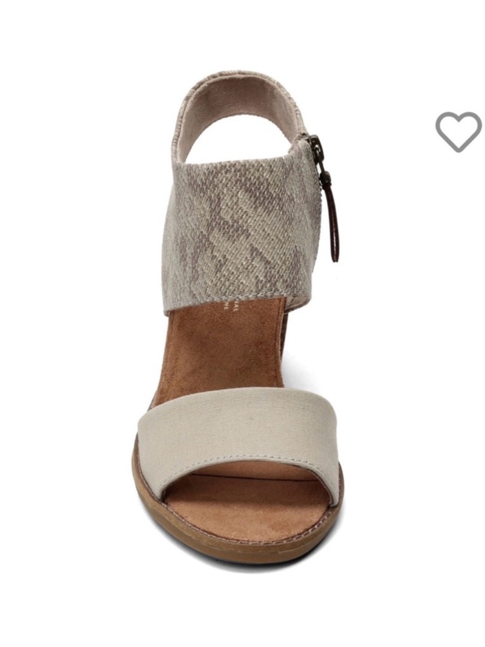 TOMS Women's Majorca Cutout Heels- Beige Snake-Print Block Heel Sandals - Picture 3 of 11